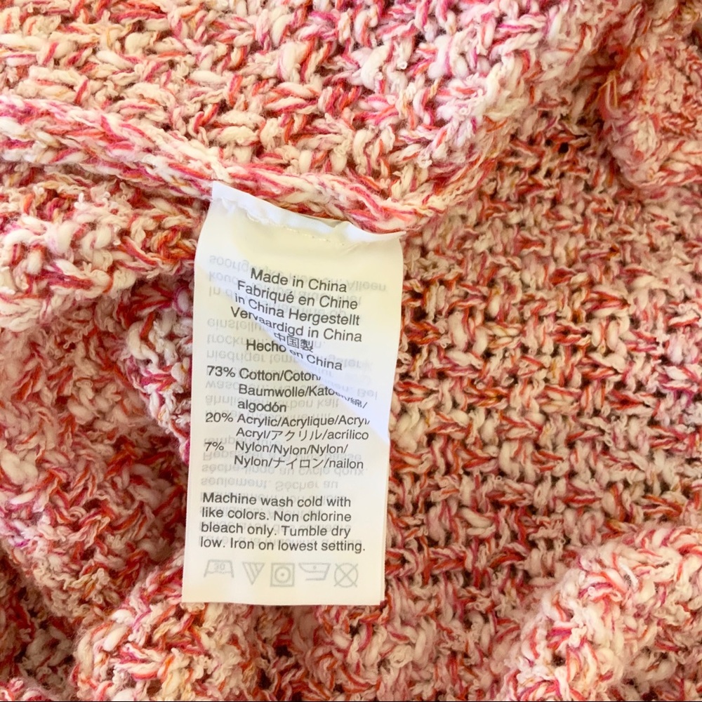 J CREW Pink & White Nubby Fringed Cardigan - Picture 5 of 5